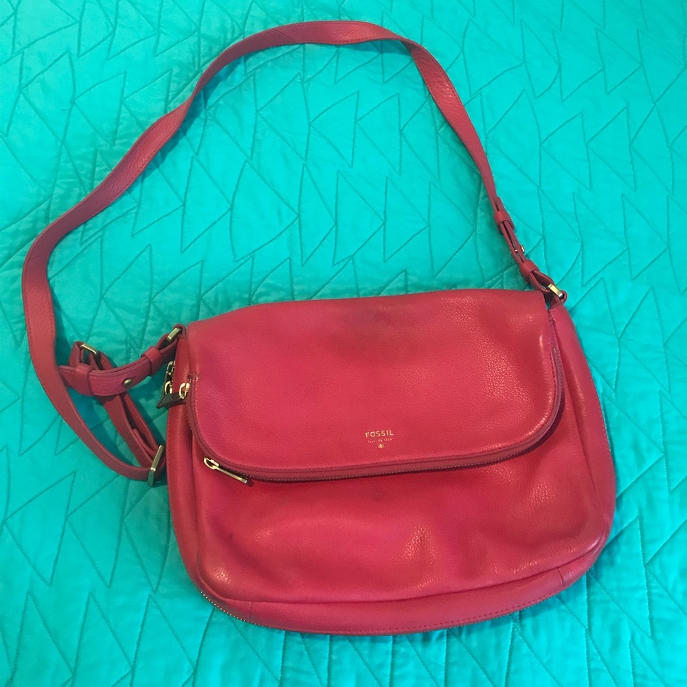 Fossil pink leather purse